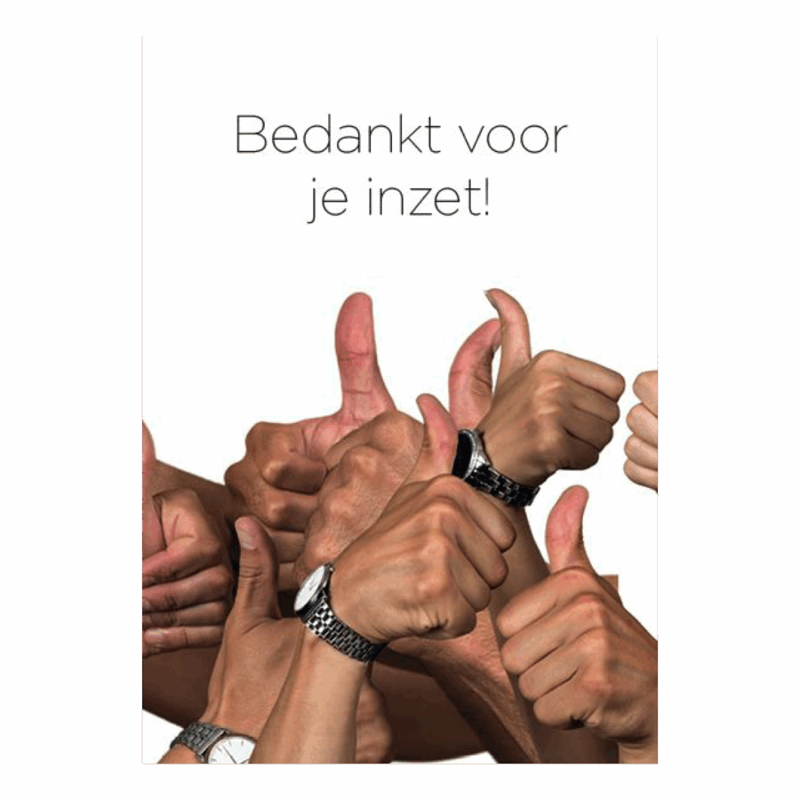 Voordeelkaart 'Bedankt voor je inzet - duim omhoog'
