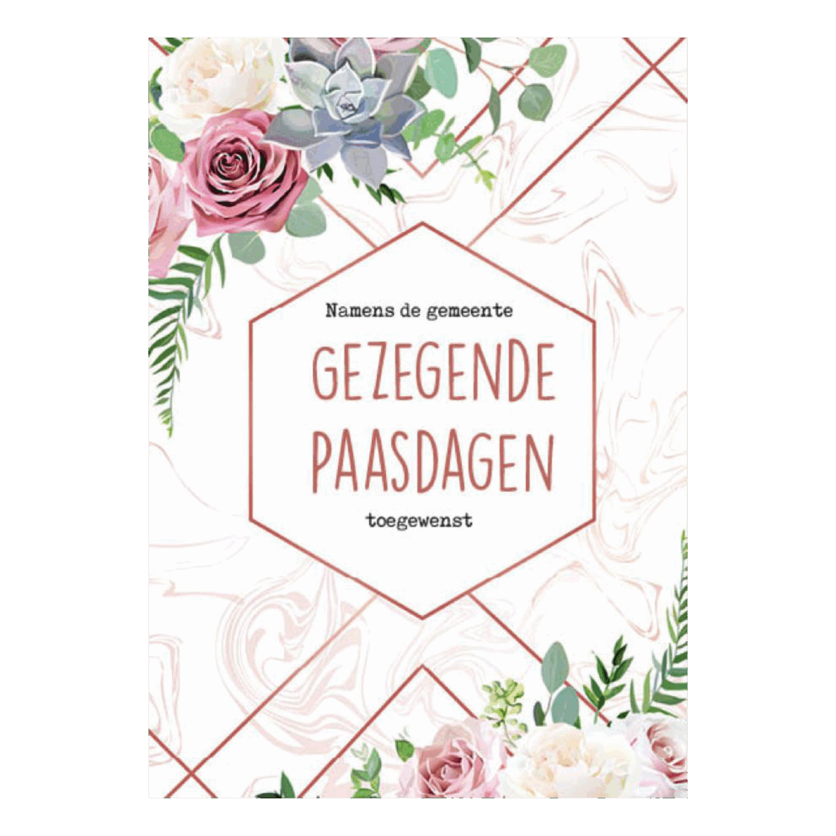 100 Voordeelkaarten kerk 'Gezegende paasdagen - abstract'