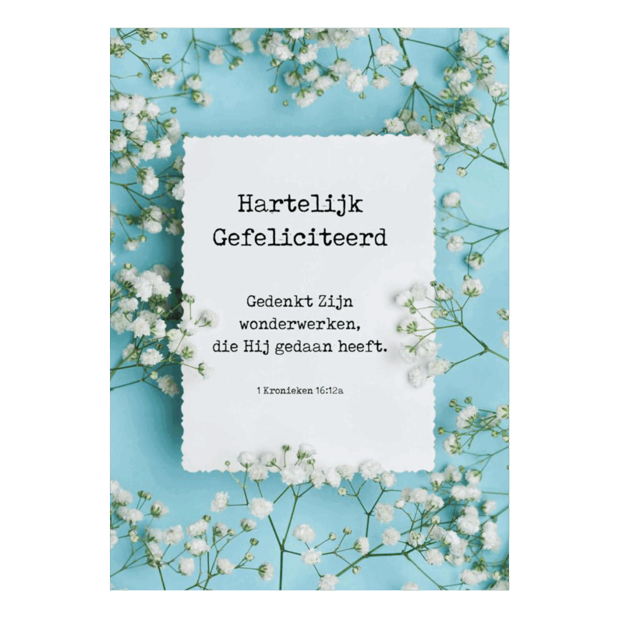 Voordeelkaart 'Hartelijk Gefeliciteerd - witte bloemen'