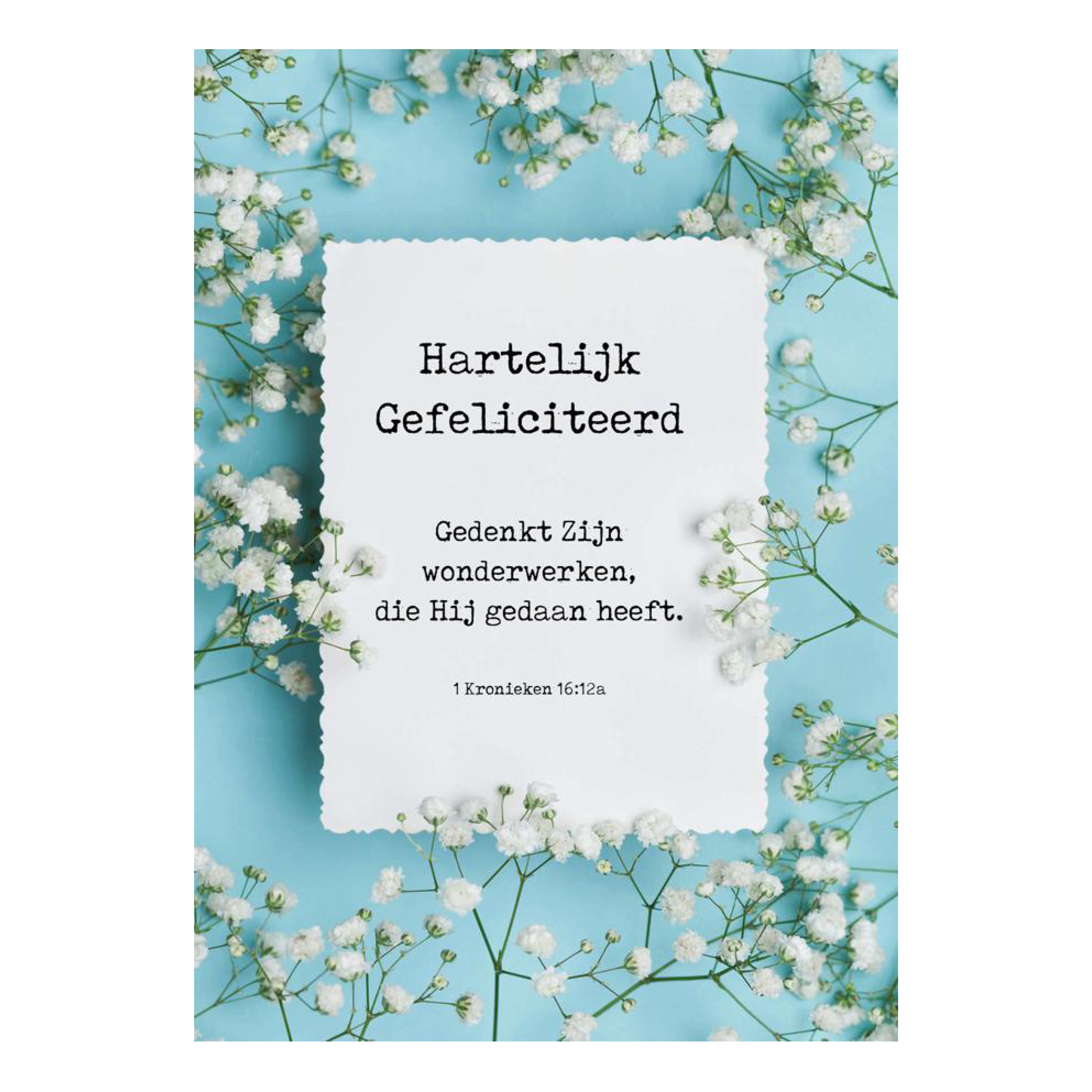 Voordeelkaart 'Hartelijk Gefeliciteerd - witte bloemen'