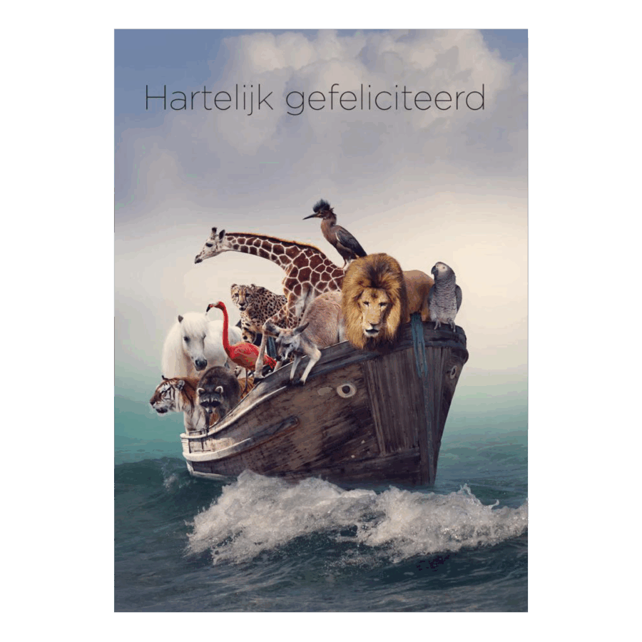Voordeelkaart 'Hartelijke Gefeliciteerd - Ark van Noach'