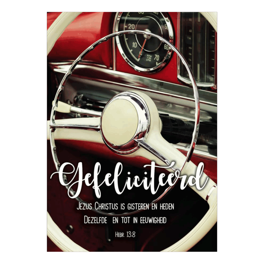 Voordeelkaart 'Hartelijke Gefeliciteerd - stuurwiel'