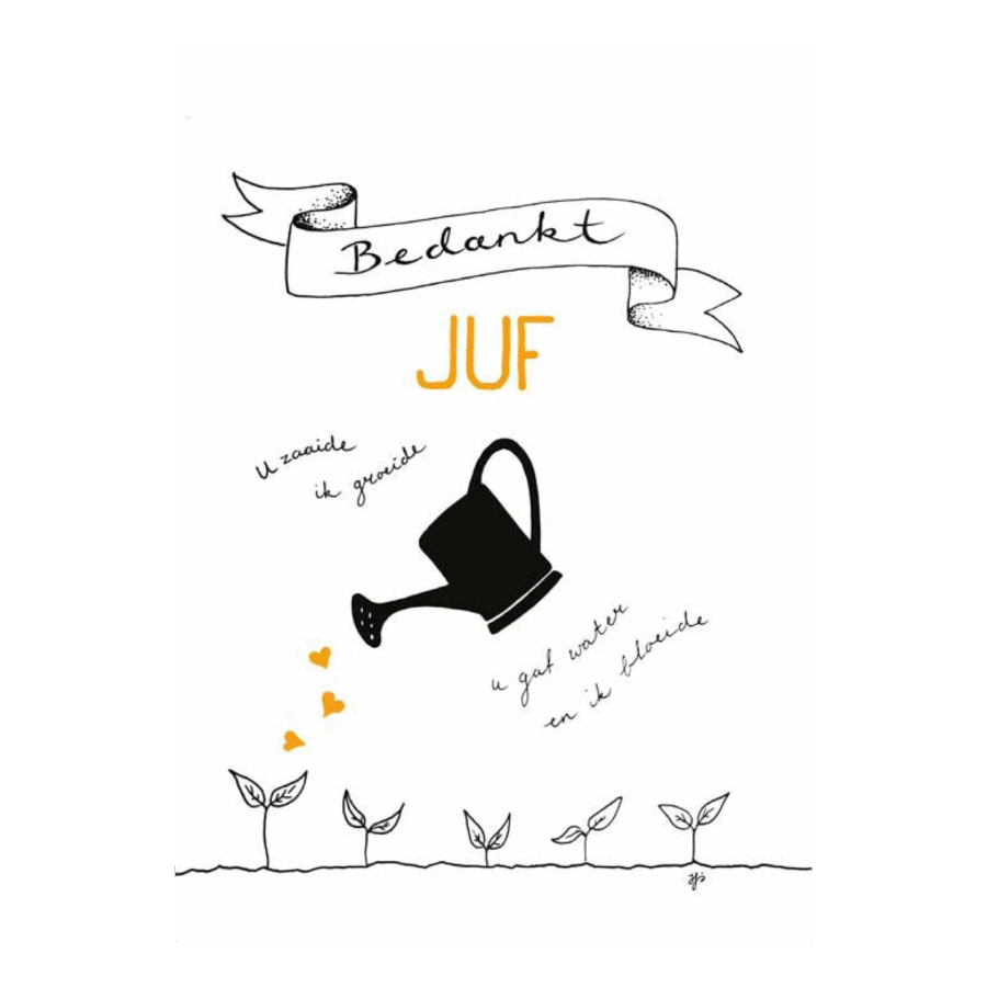 Voordeelkaart 'Bedankt juf' - gieter'