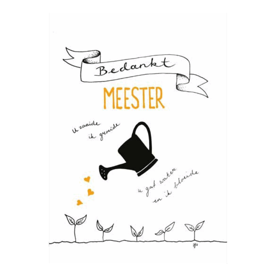 Voordeelkaart 'Bedankt meester - gieter'