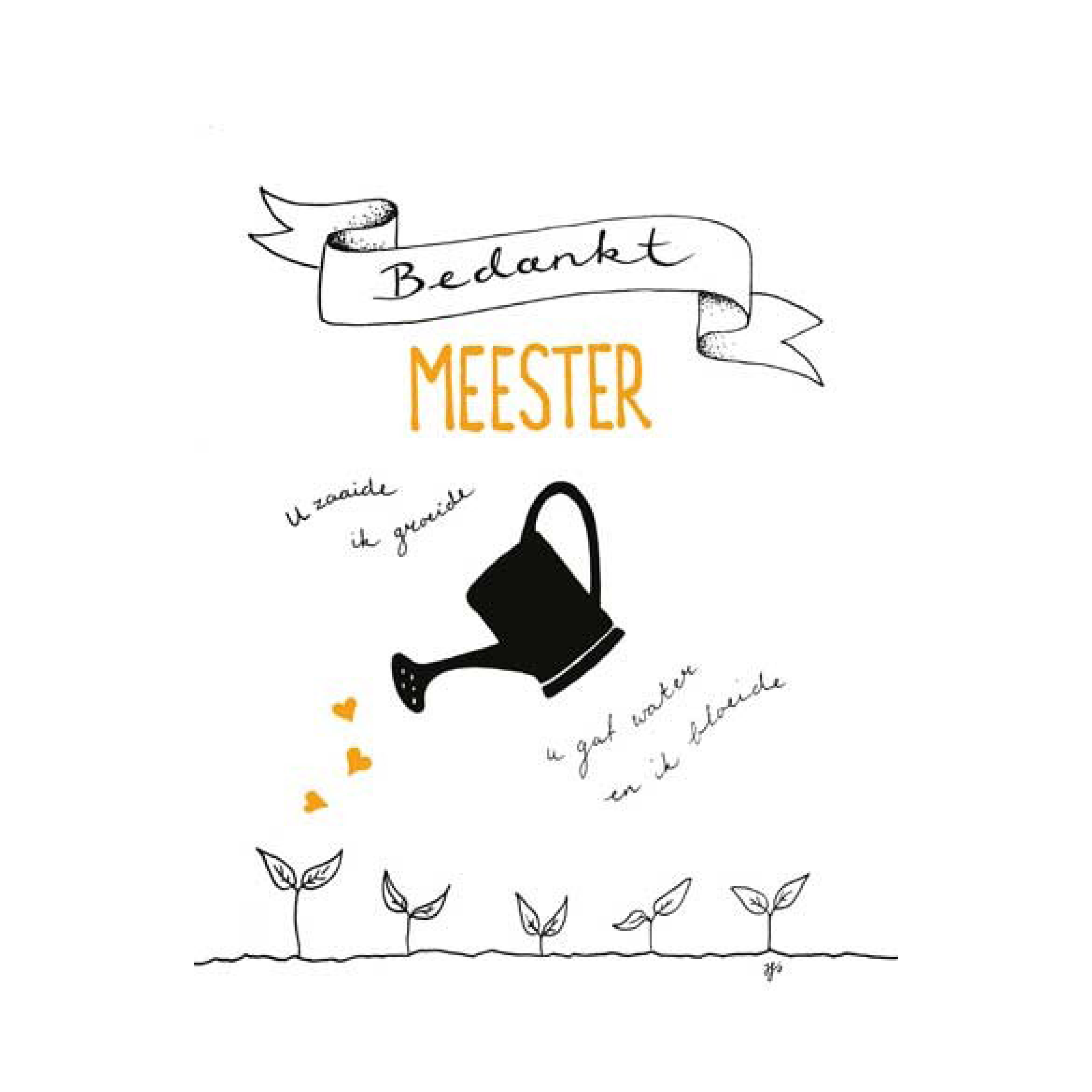 Voordeelkaart 'Bedankt meester - gieter'