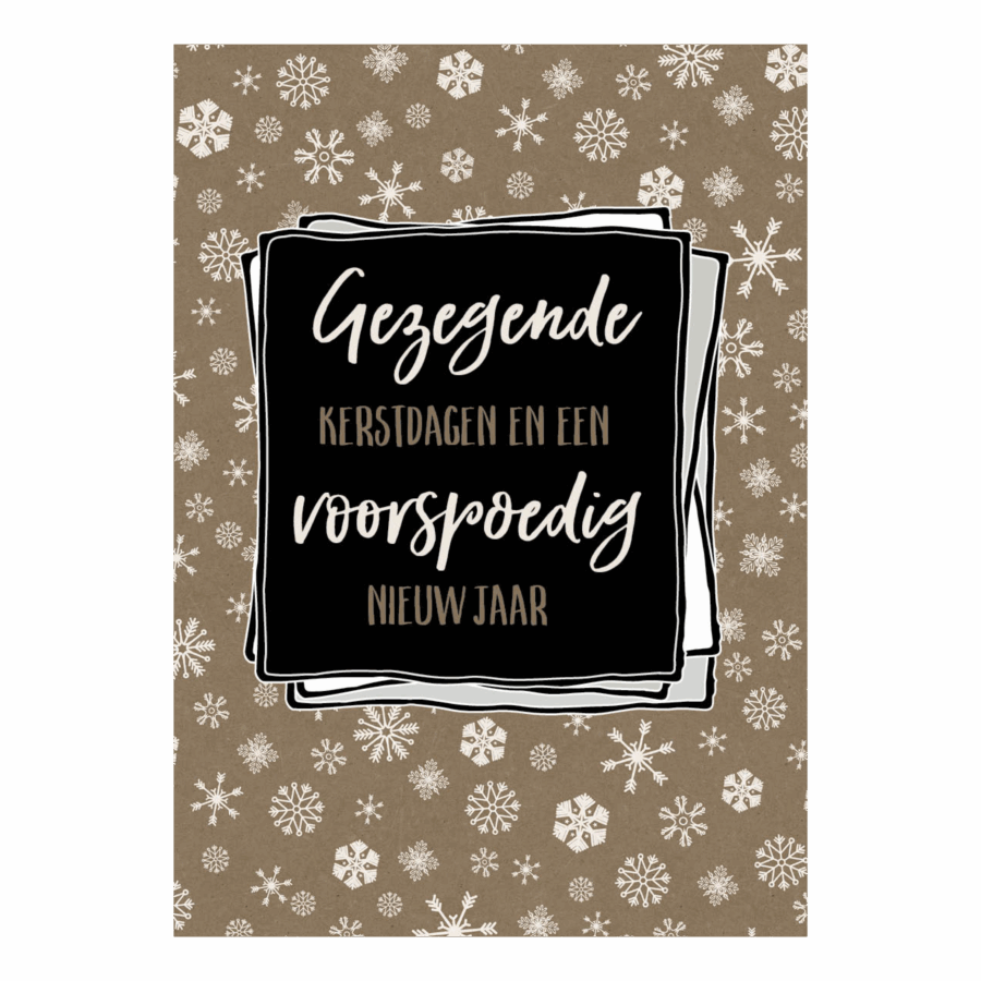Kerstkaart 'Gezegende kerstdagen - sneeuwvlok'
