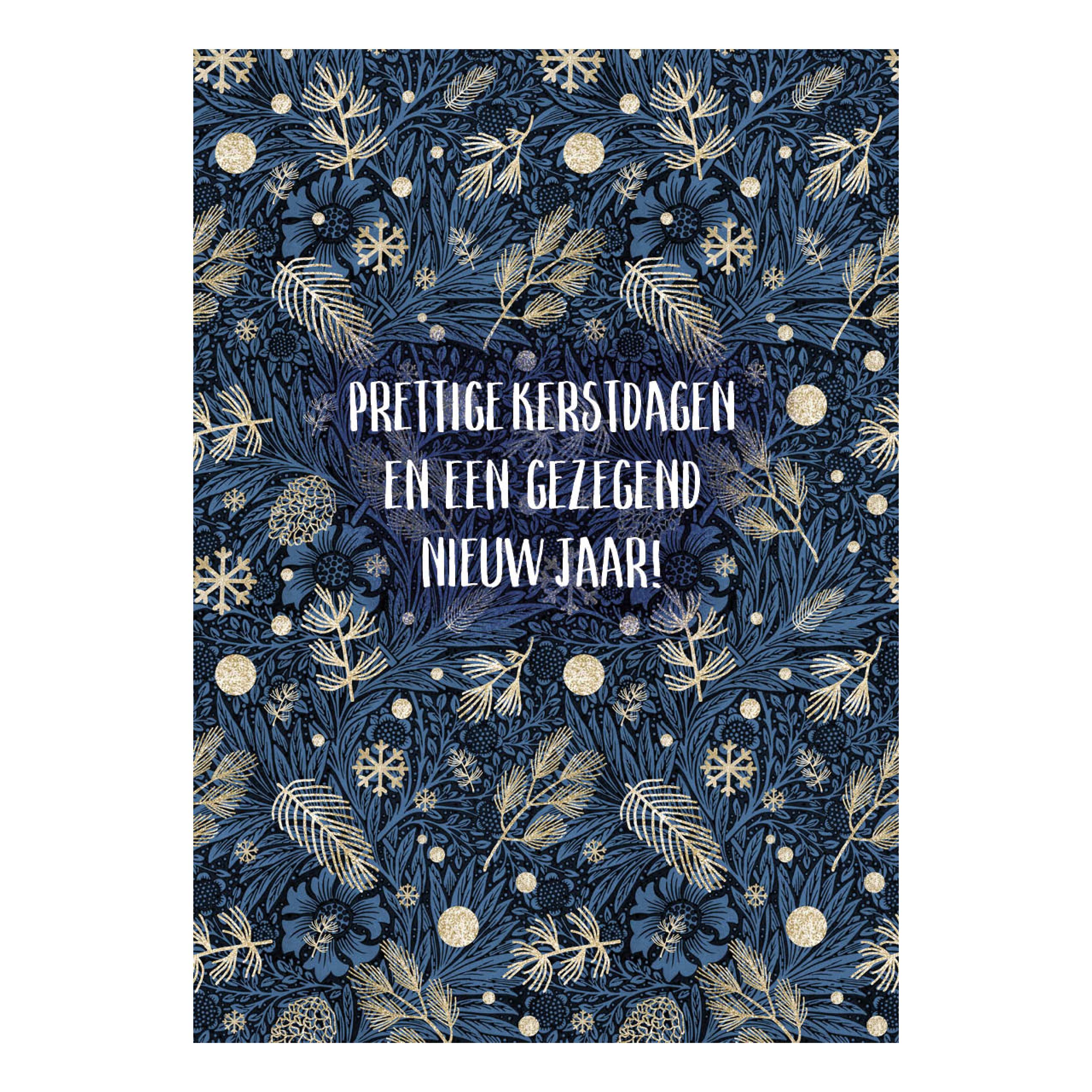 Kerstkaart 'Prettige kerstdagen - blauw'