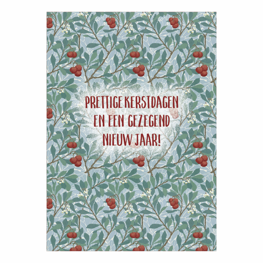 Kerstkaart 'Prettige kerstdagen - besjes'