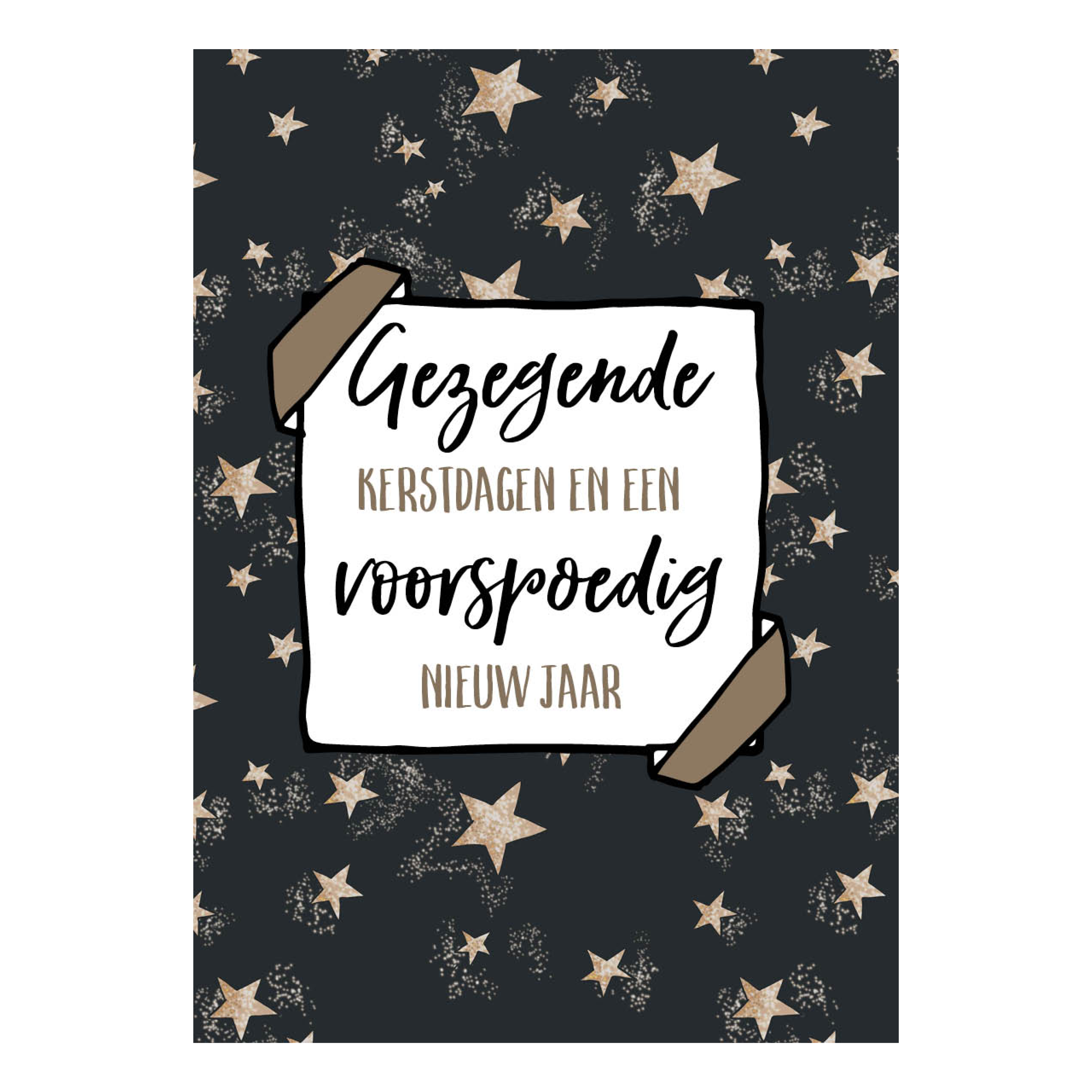 Kerstkaart 'Gezegende kerstdagen - sterren'