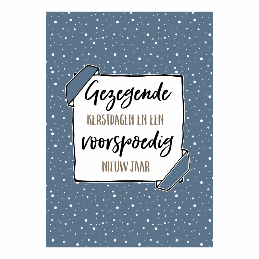 Kerstkaart 'Gezegende kerstdagen - sneeuw'