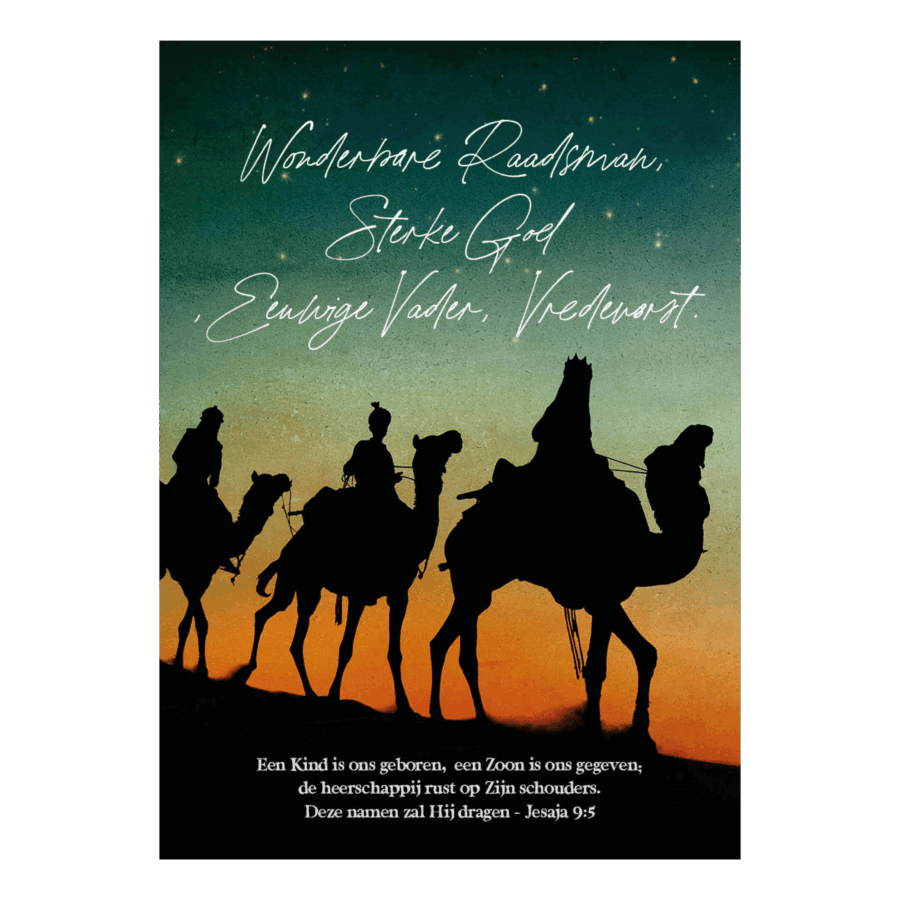 Kerstkaart 'Wonderbare Raadsman'