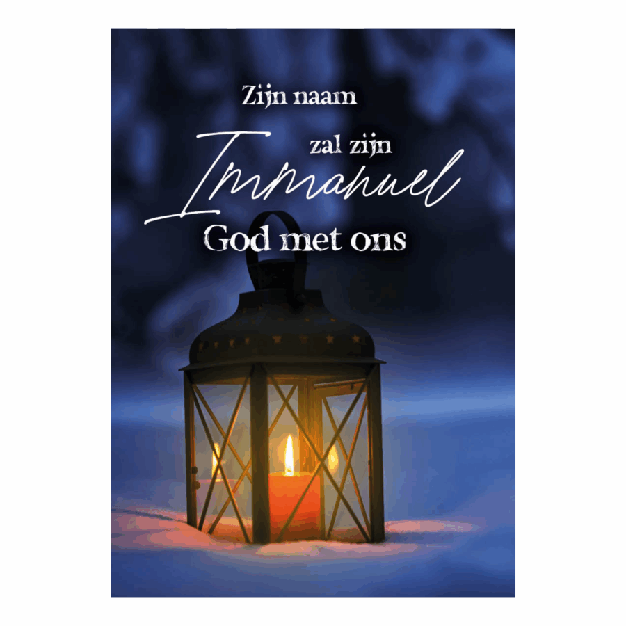 Kerstkaart 'Immanuël - lamp'