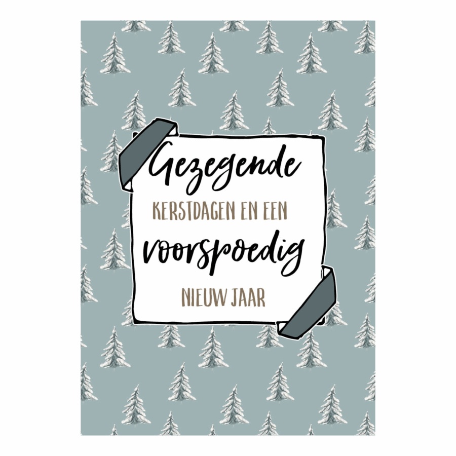 Kerstkaart 'Gezegende kerstdagen - boom'