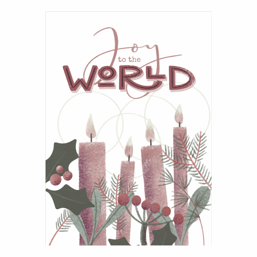 Kerstkaart 'Joy to the world' Marjolein