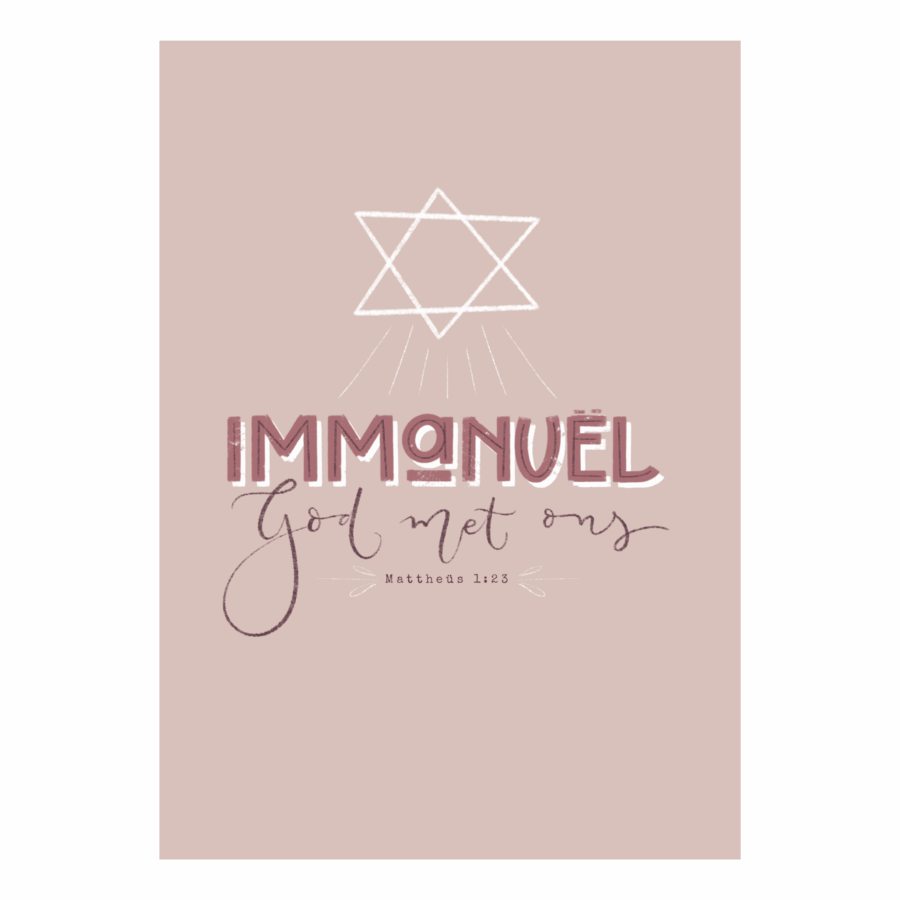 Kerstkaart 'Immanuël' Marjolein