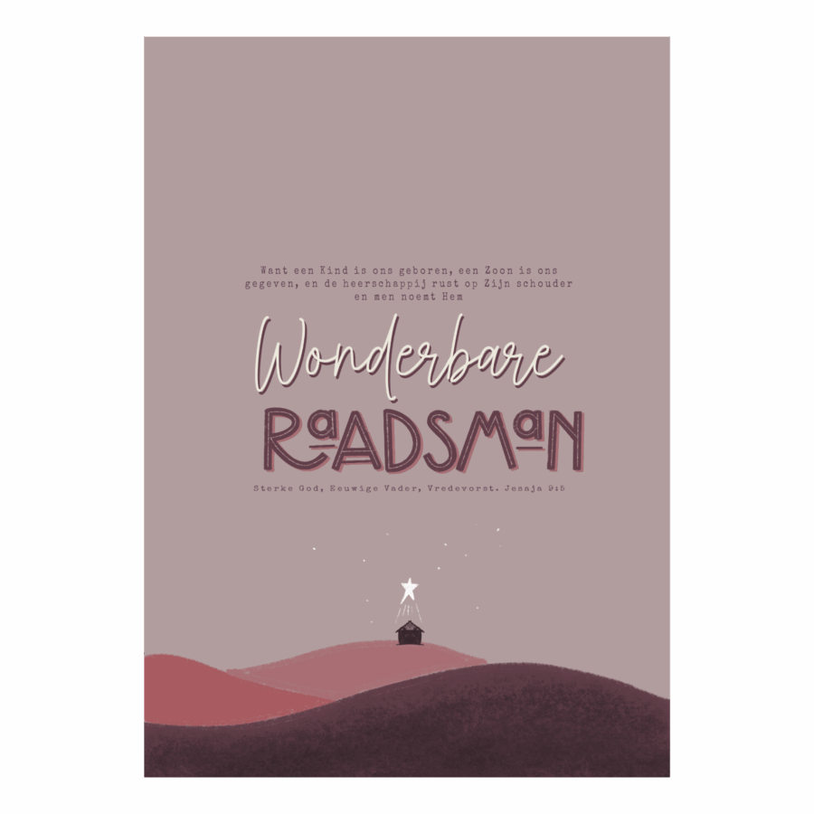 Kerstkaart 'Wonderbare Raadsman' Marjolein