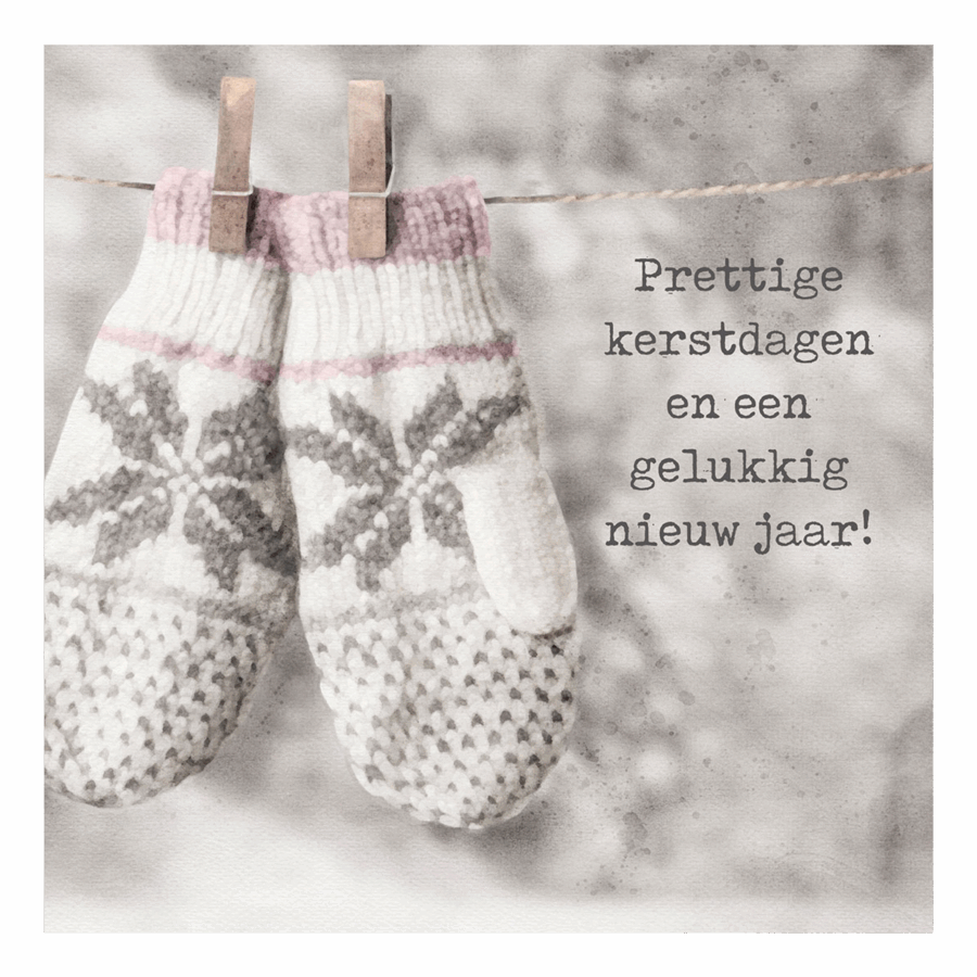 Minikaartje kerst 'wanten'