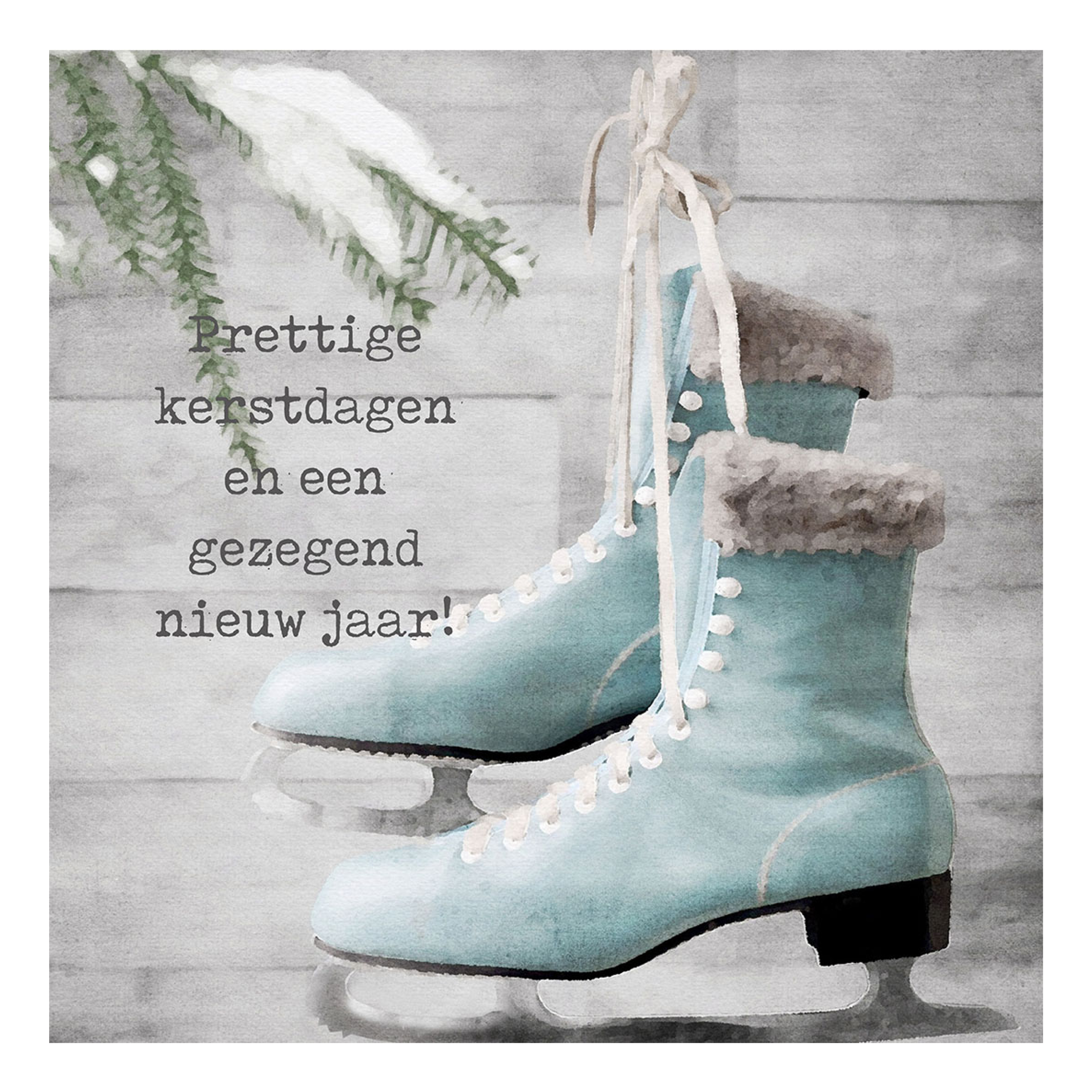 Minikaartje kerst 'schaatsen'