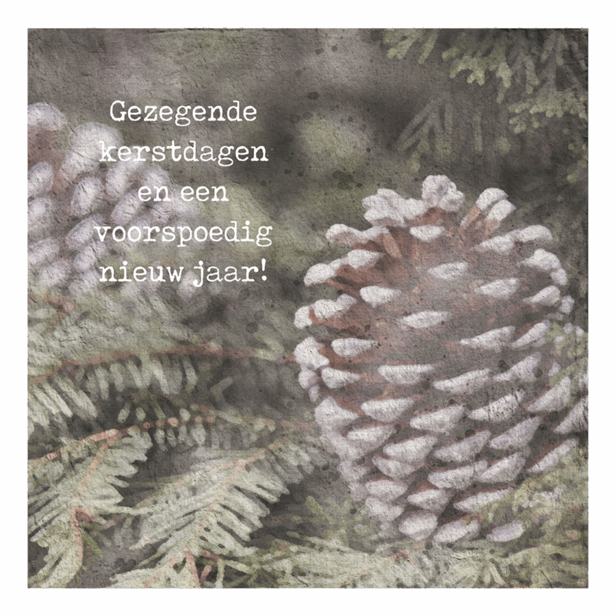 Minikaartje kerst 'dennenappel'