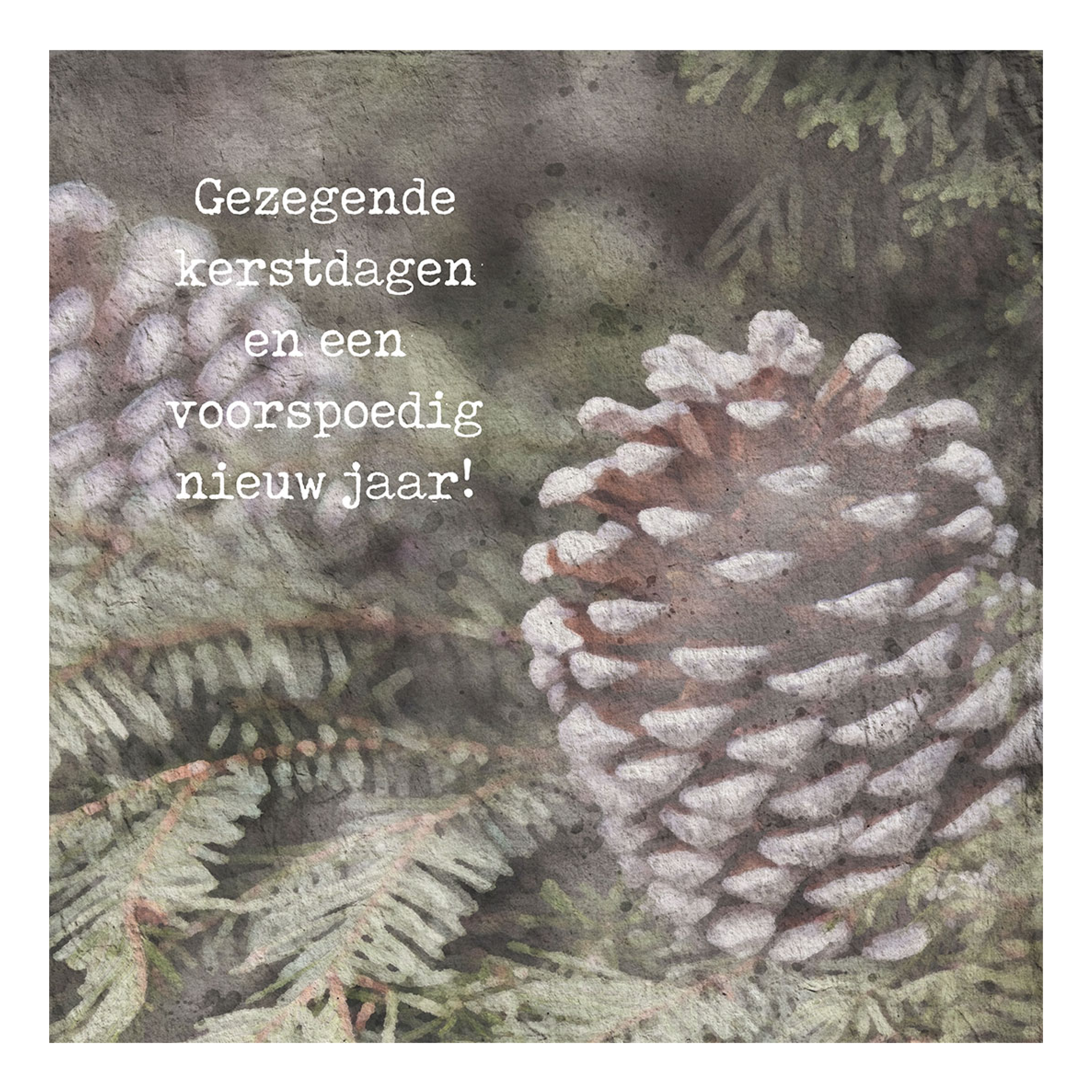 Minikaartje kerst 'dennenappel'