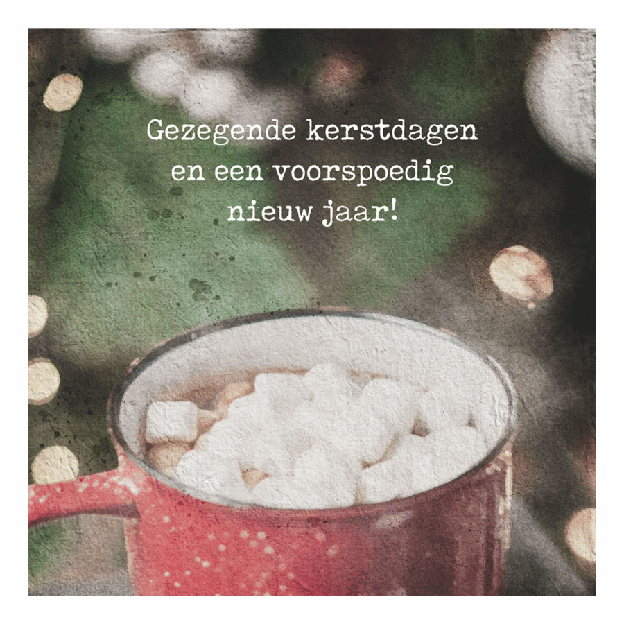 Minikaartje kerst 'marshmallows'