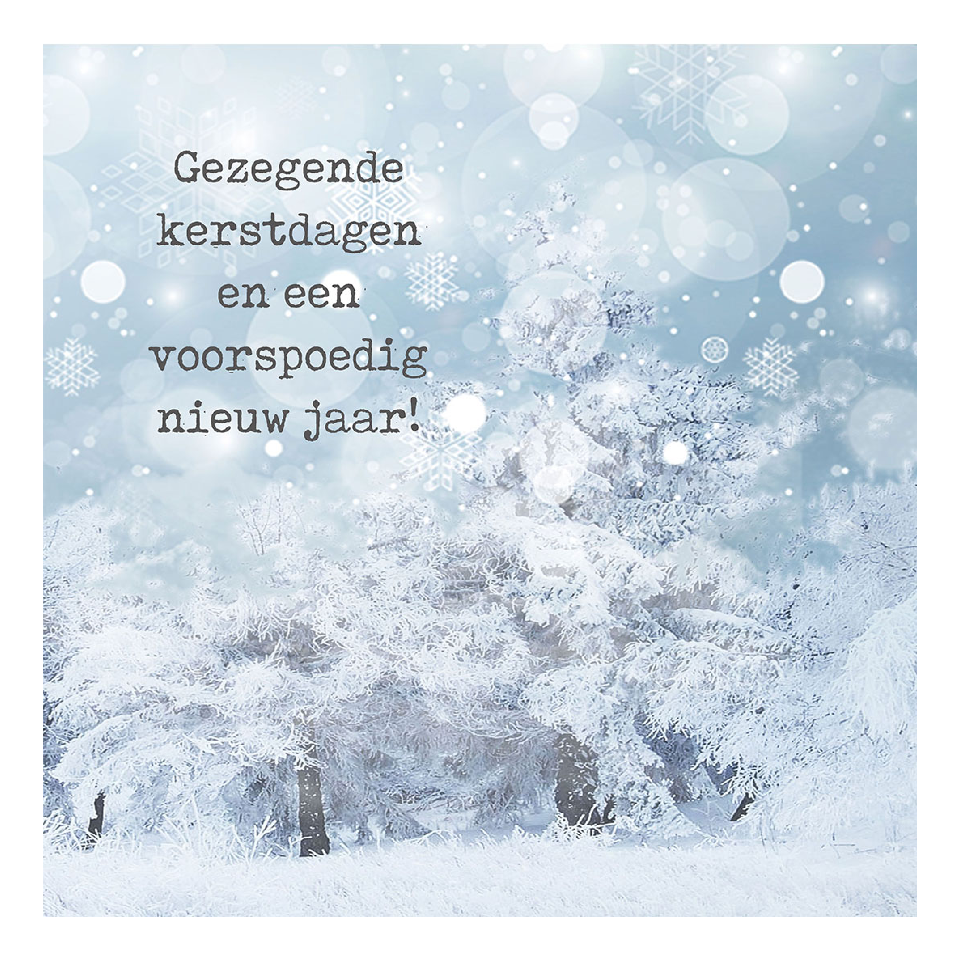 Minikaartje kerst 'ijskristallen'