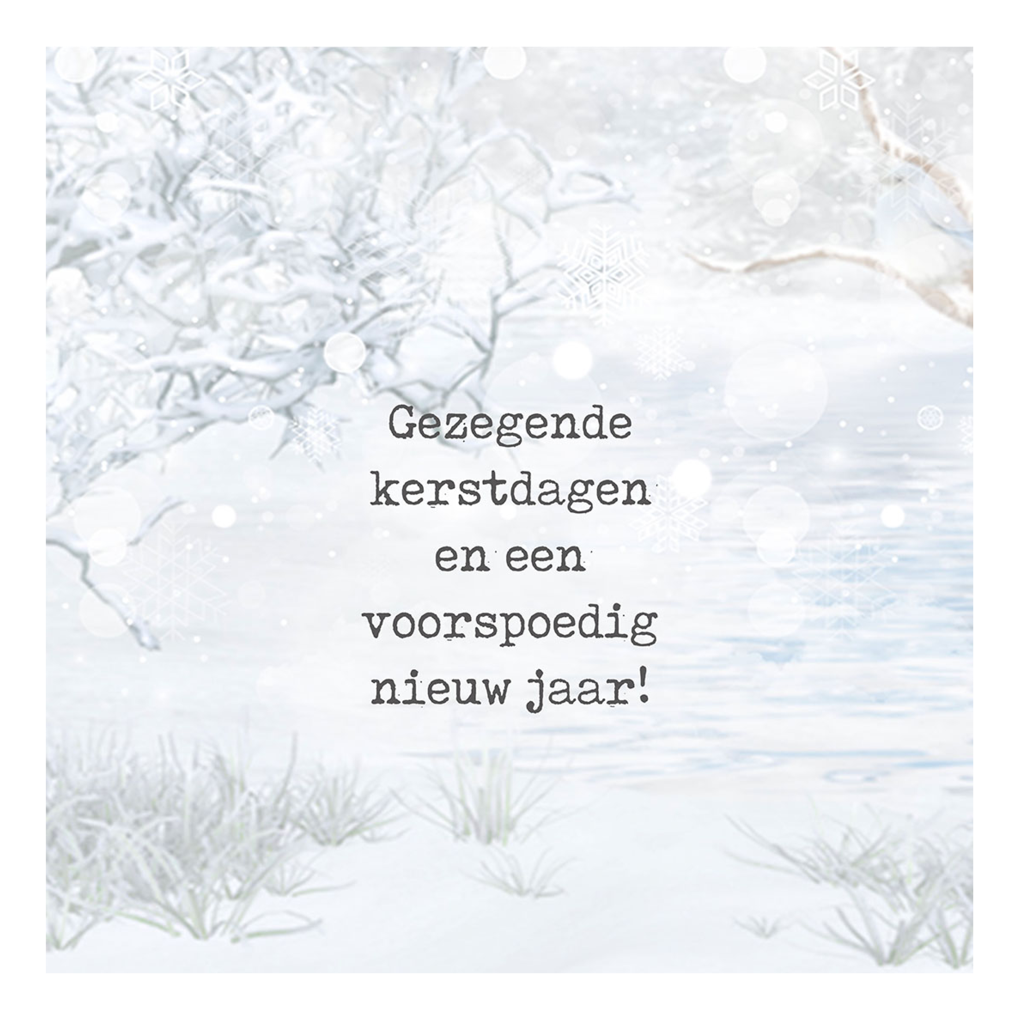 Minikaartje kerst 'besneeuwde takken'