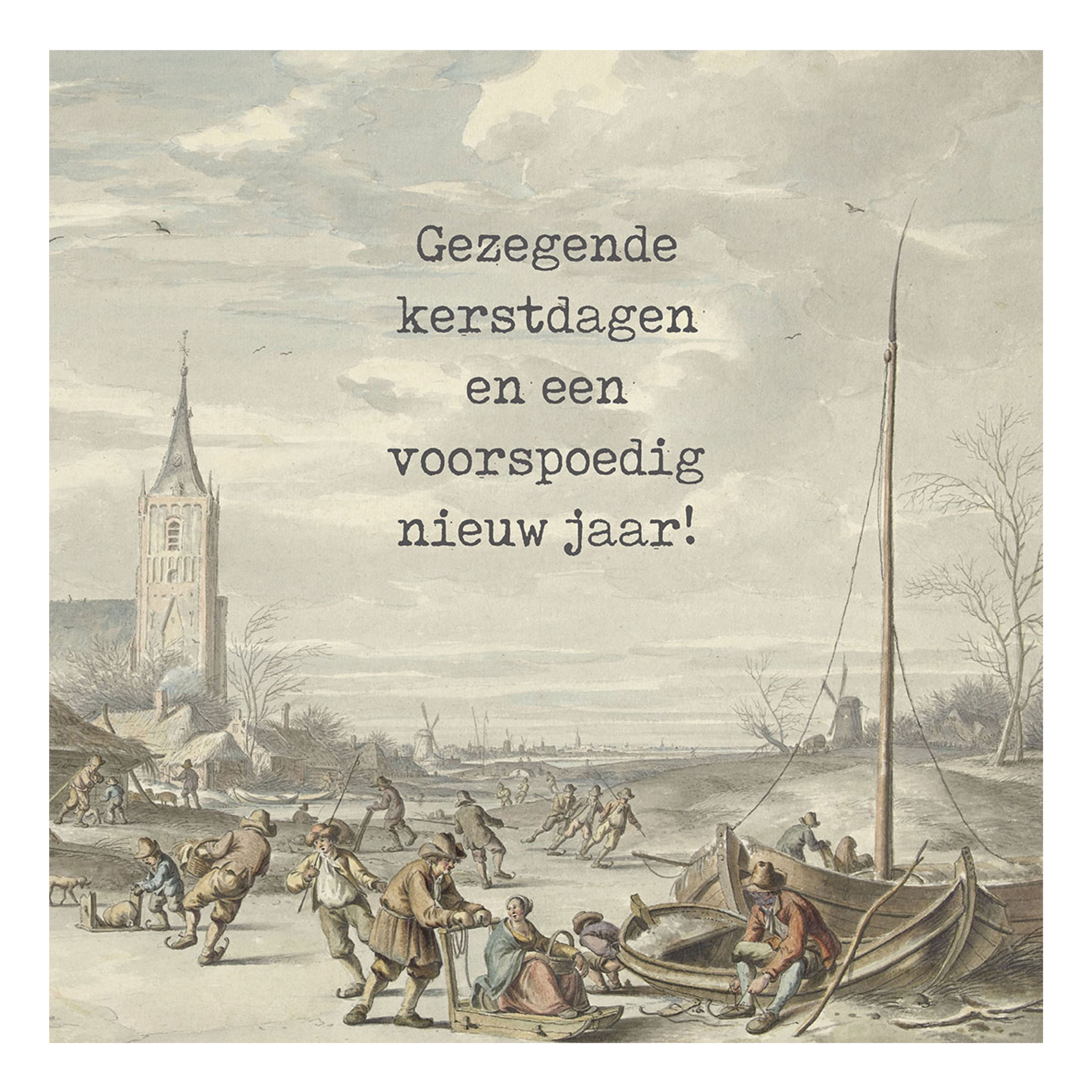 Minikaartje kerst 'slee'