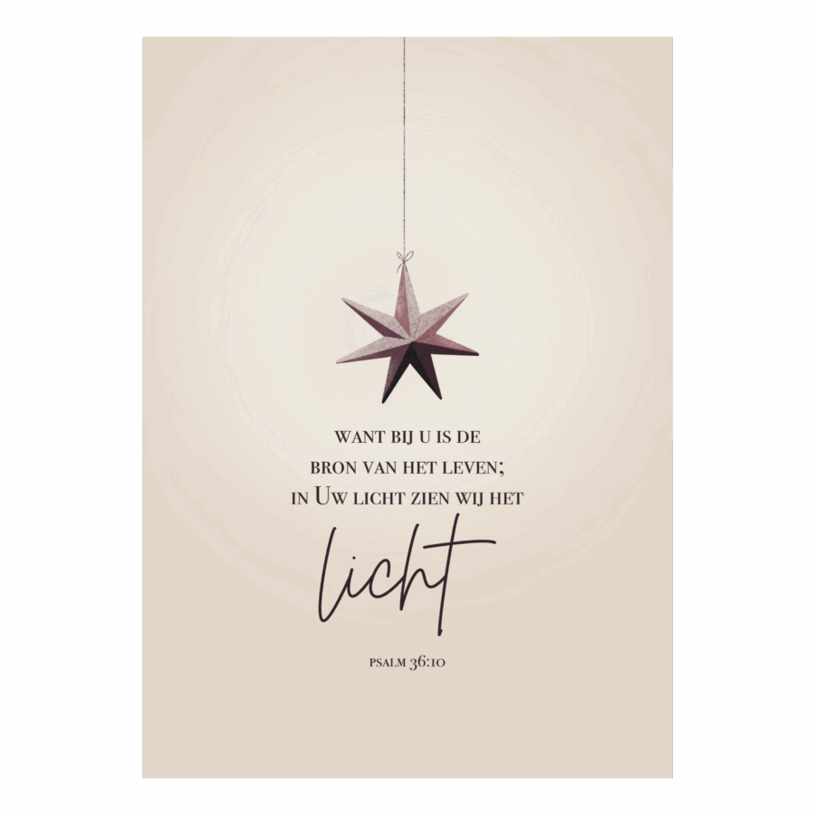 Kerstkaart Marjolein 'Ster'