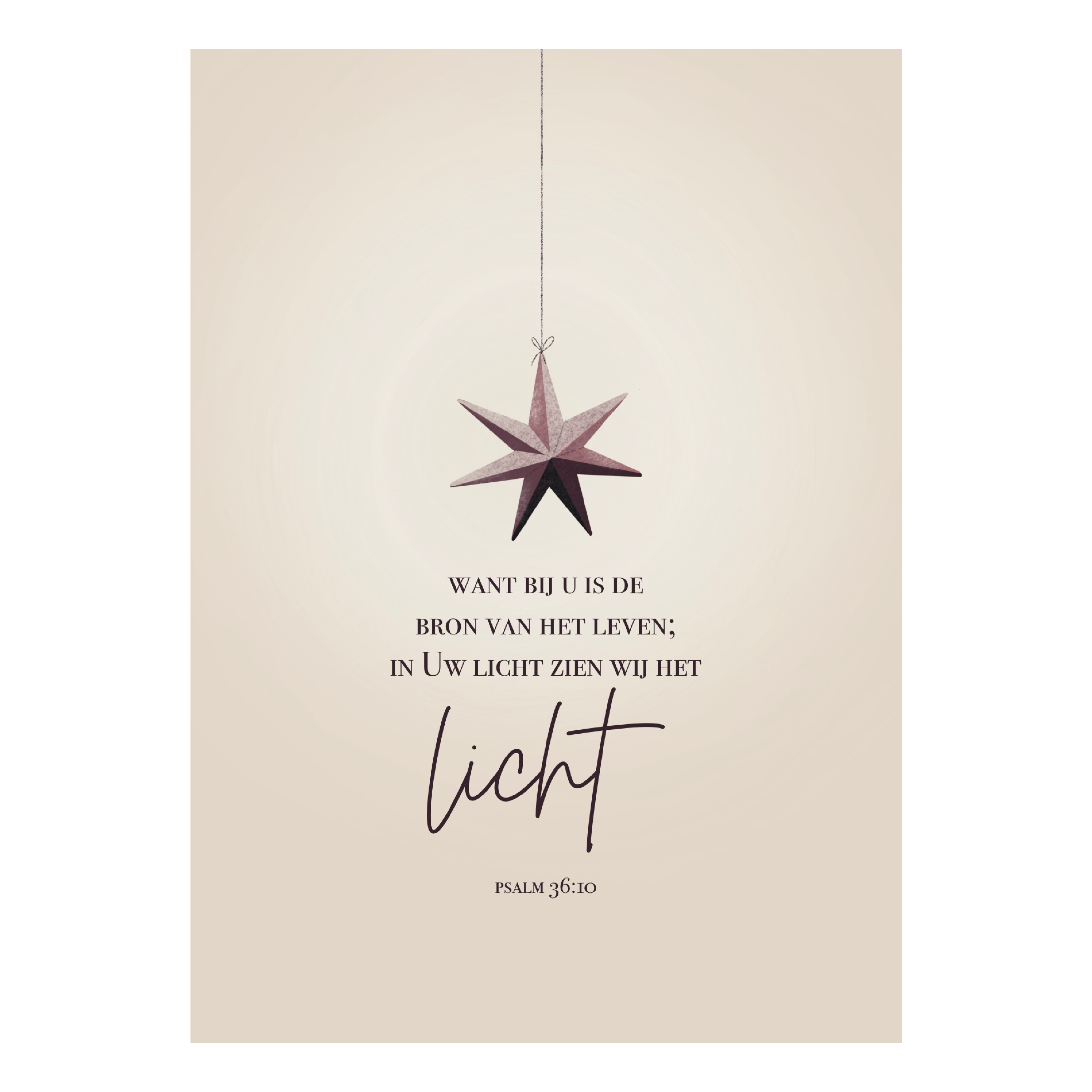 Kerstkaart Marjolein 'Ster'