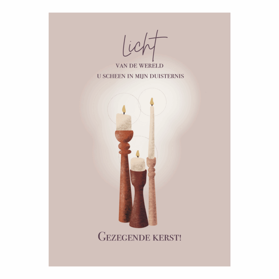 Kerstkaart Marjolein 'Licht van de wereld'