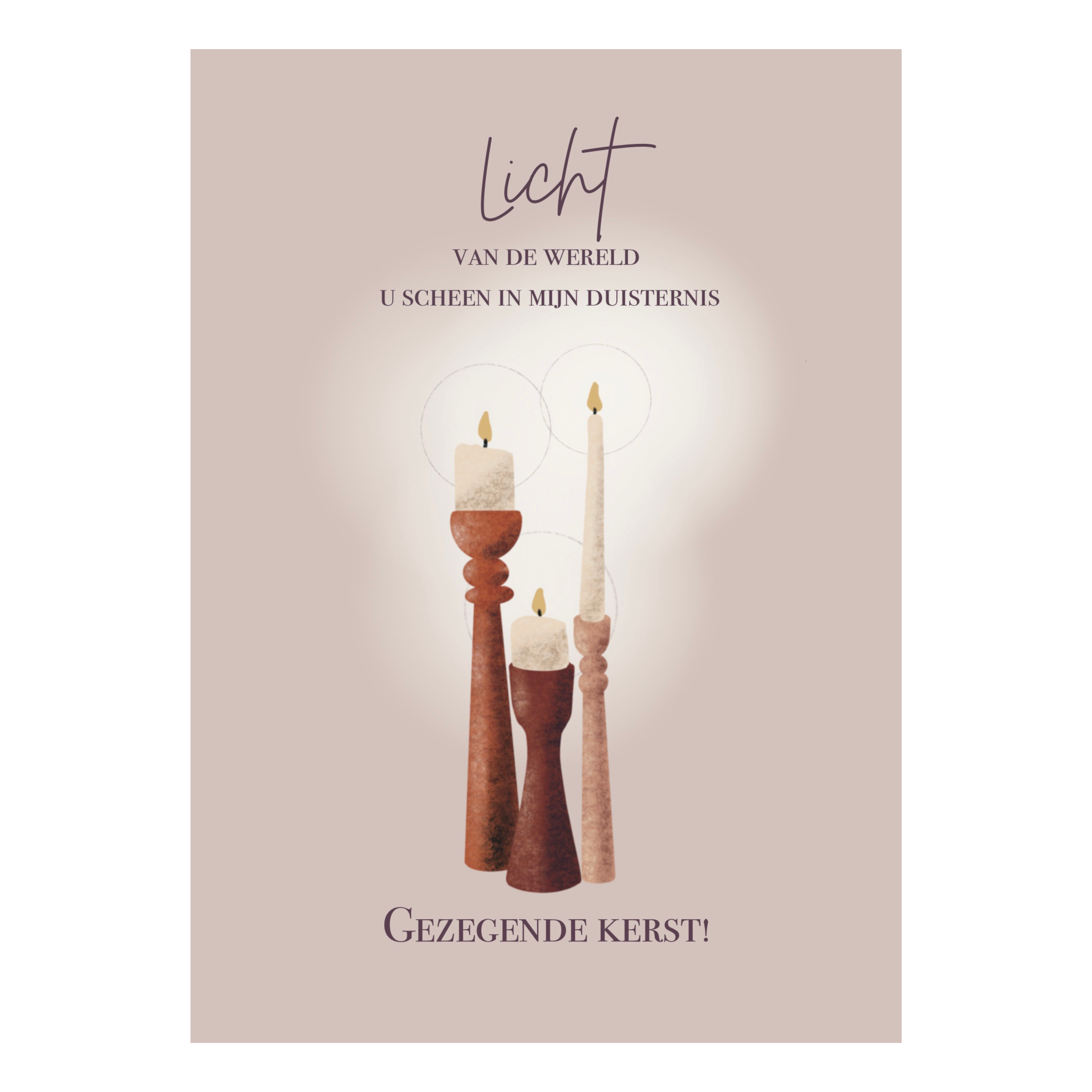 Kerstkaart Marjolein 'Licht van de wereld'