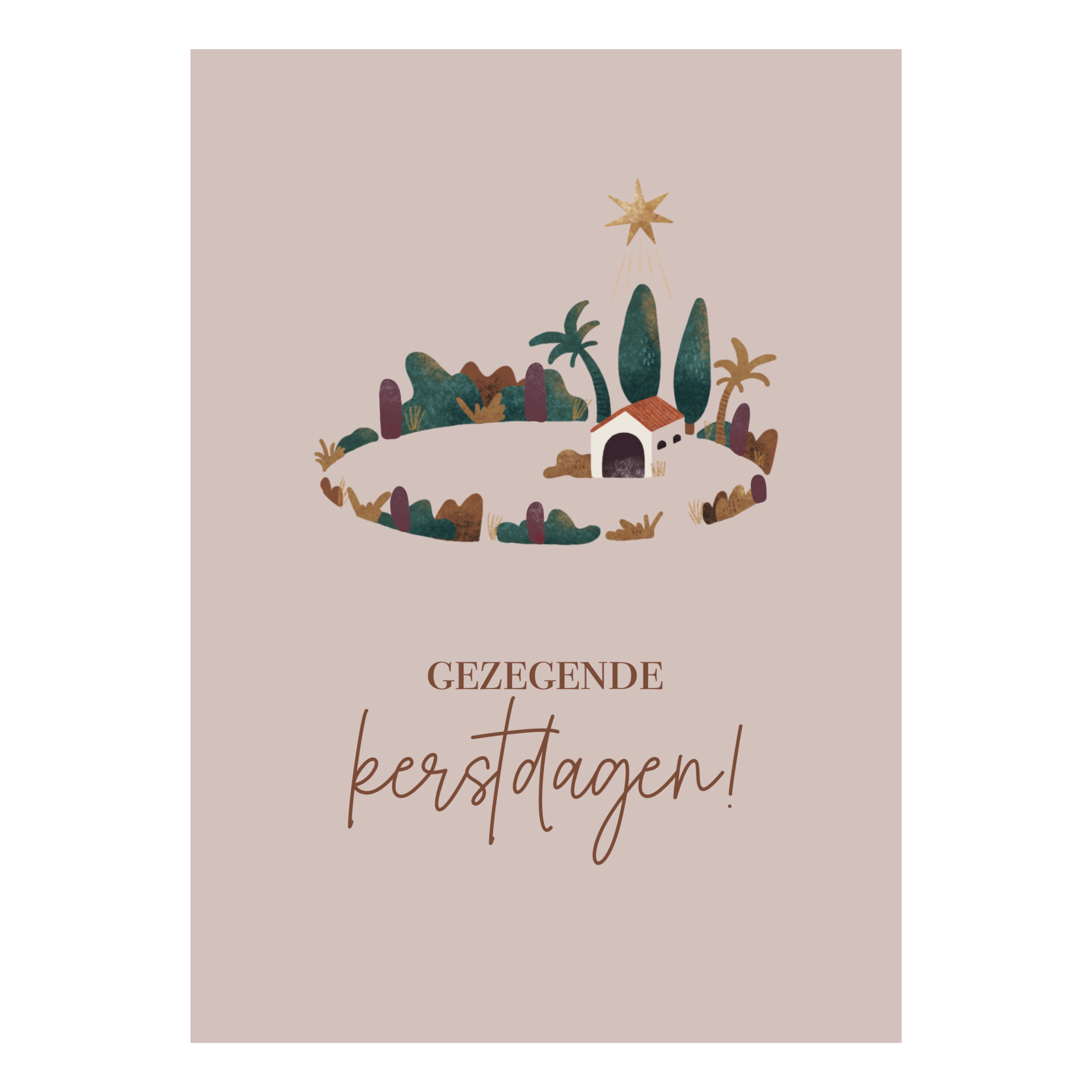 Kerstkaart Marjolein 'Gezegende Kerstdagen - stal'