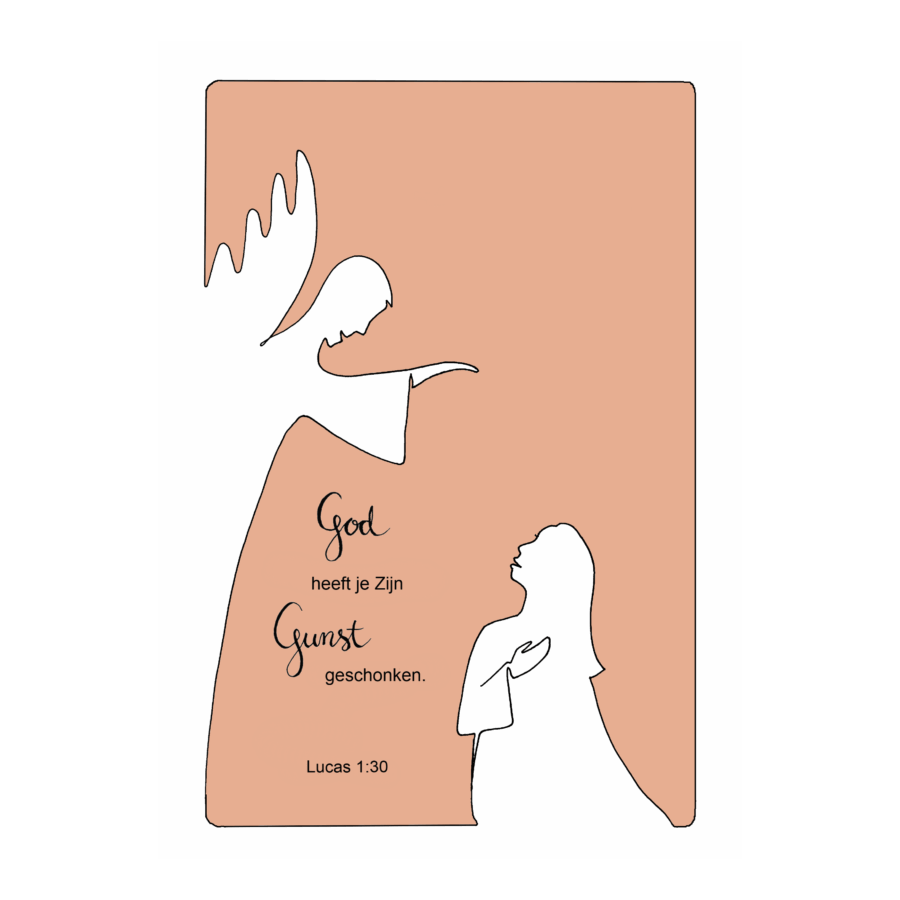 Kerstkaart Henrike 'God heeft je Zijn gunst'