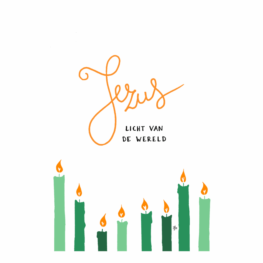 Kerstkaart Henrike 'Licht van de wereld'