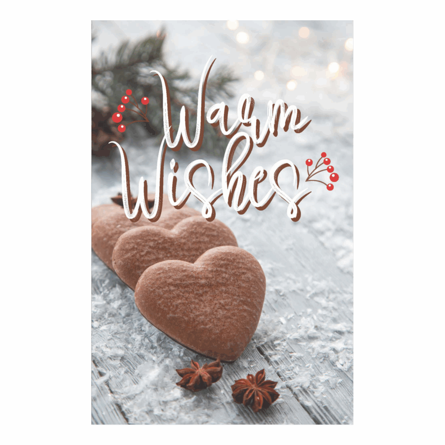 Minikaartje Kerst 'Warm wishes'