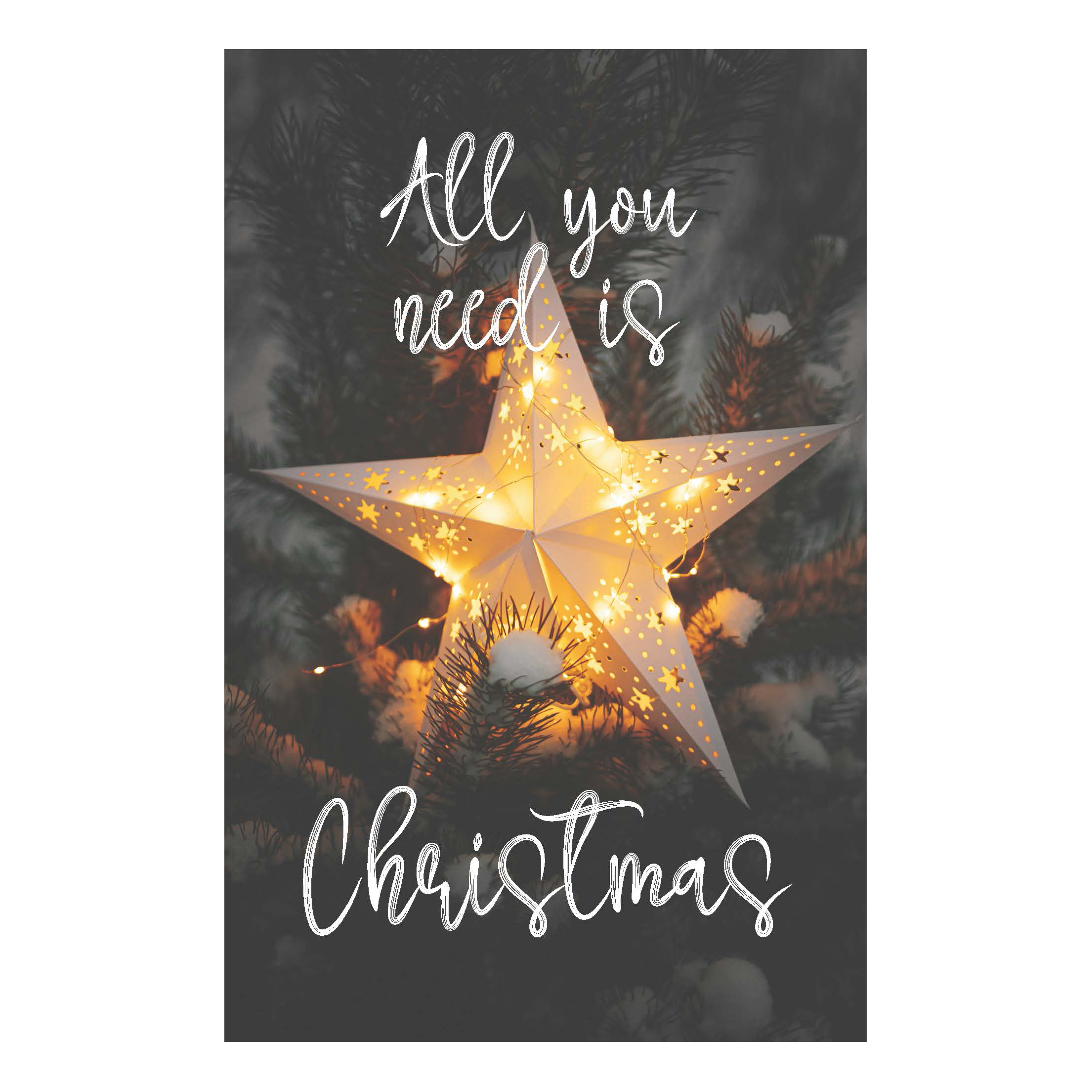 Minikaartje Kerst 'All you need is Christmas'