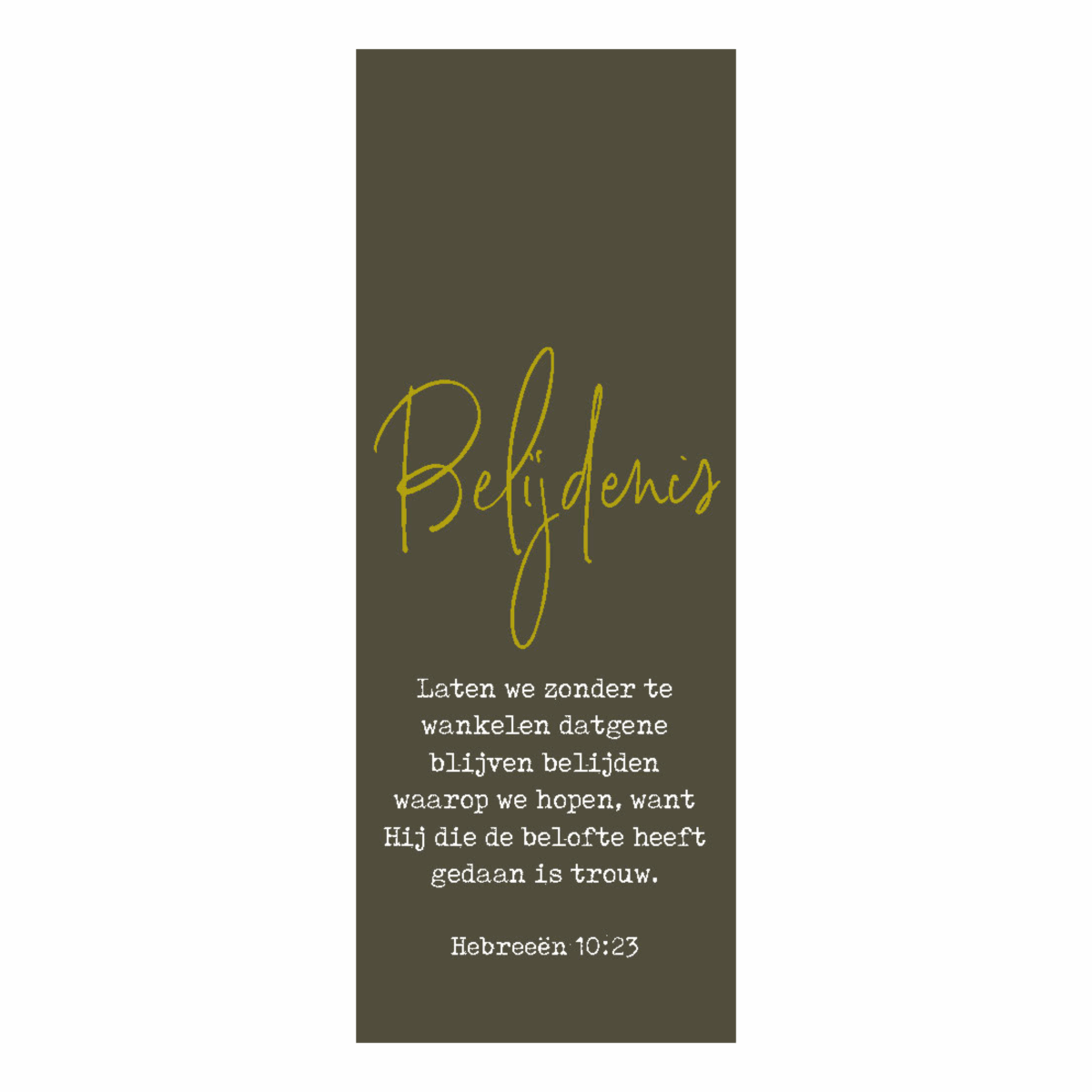 Boekenlegger 'Belijdenis - Hebreeën 10:23'