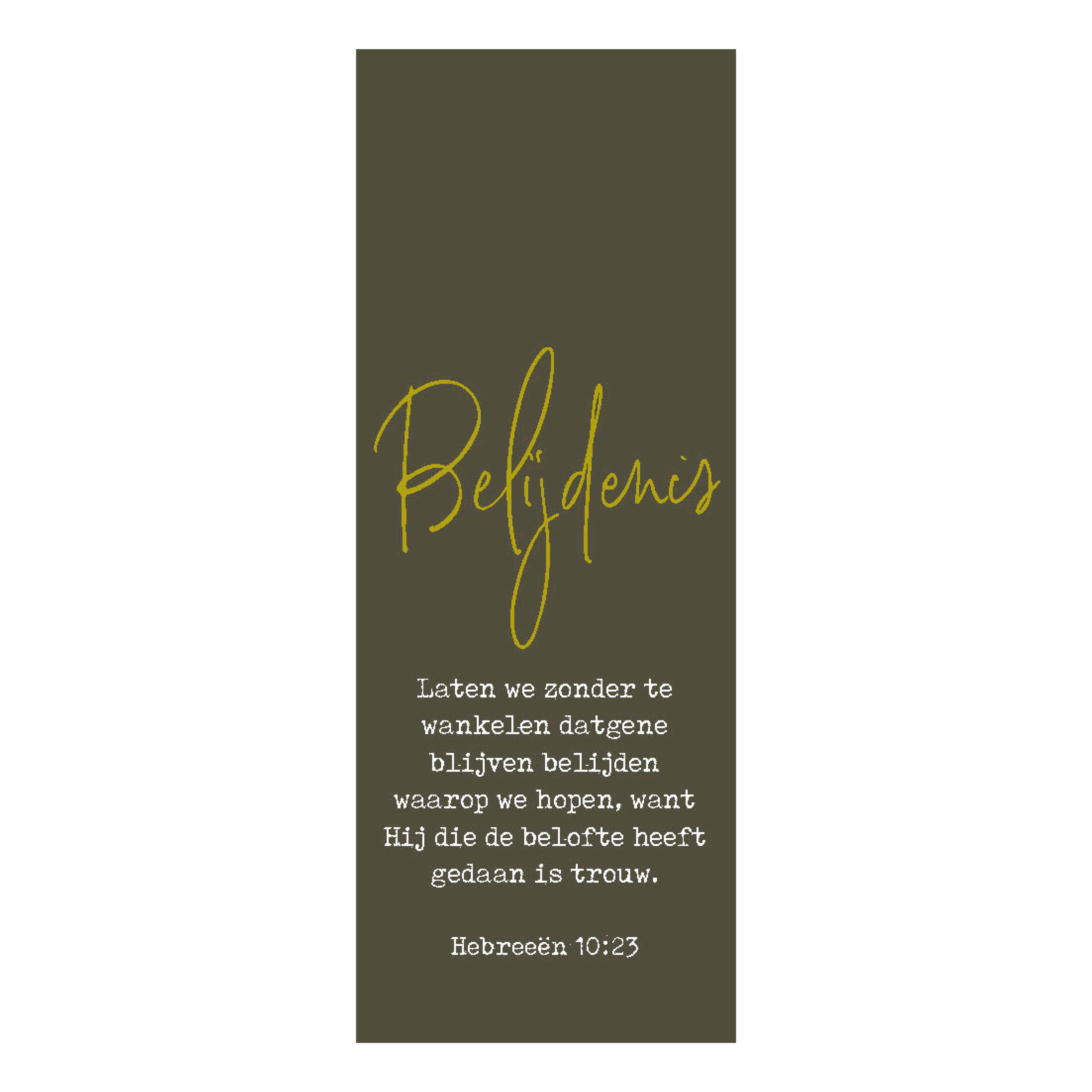 Boekenlegger 'Belijdenis - Hebreeën 10:23'
