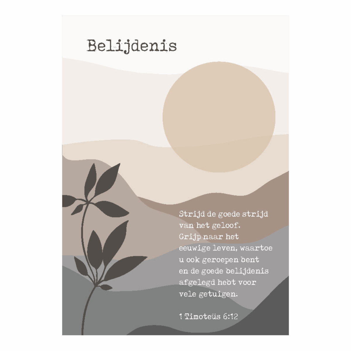 Wenskaart 'Belijdenis - Strijd de goede strijd'