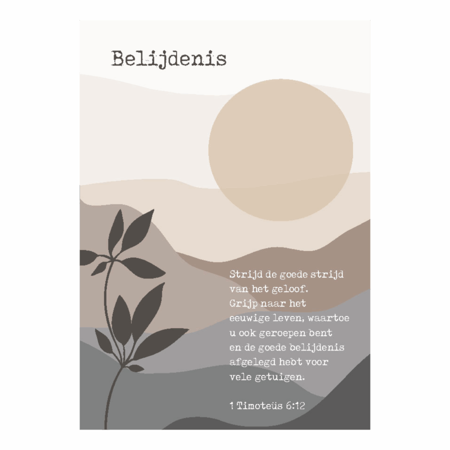 Wenskaart 'Belijdenis - Strijd de goede strijd'