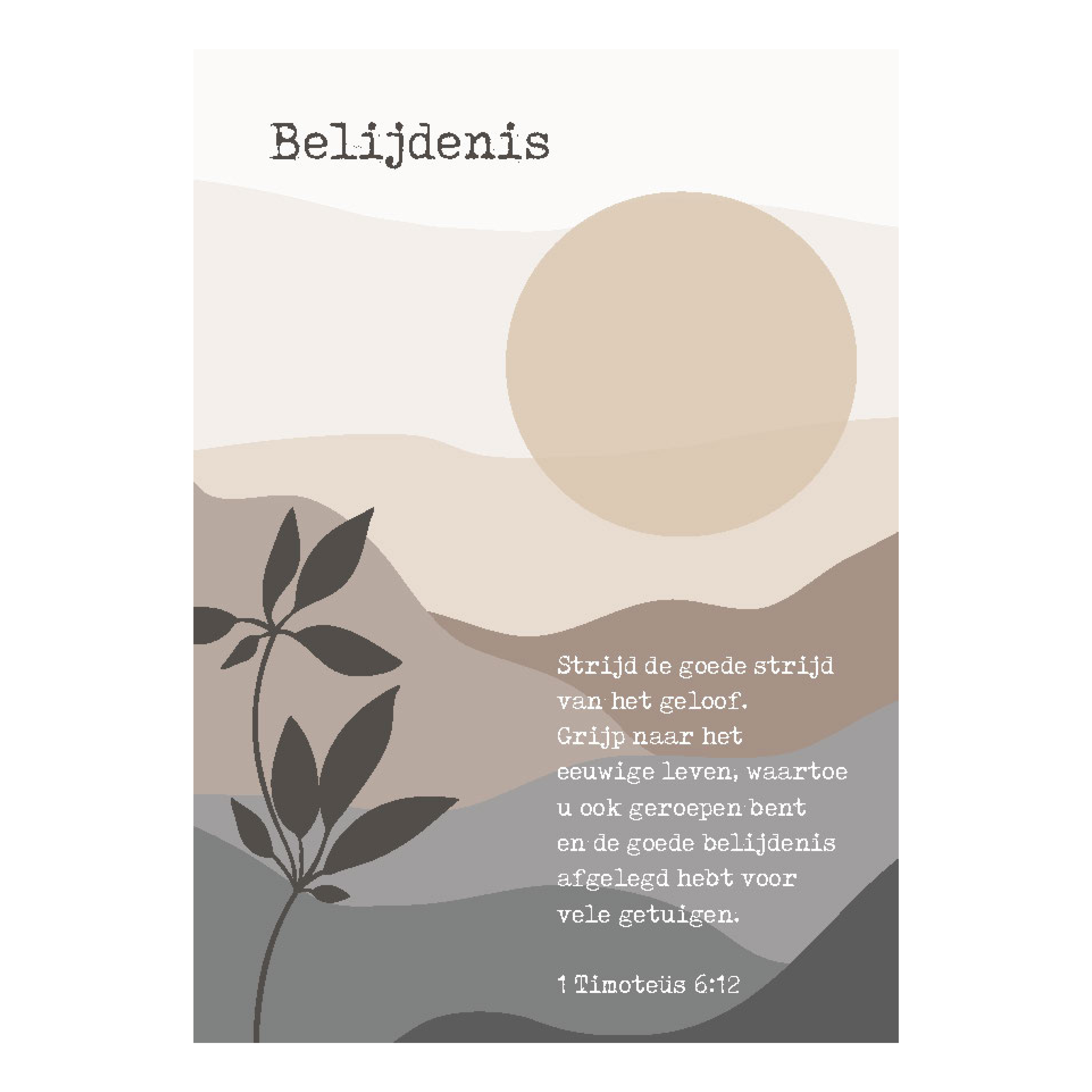 Wenskaart 'Belijdenis - Strijd de goede strijd'