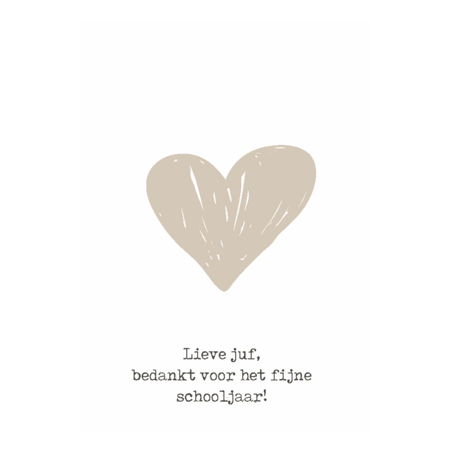 Wenskaart 'Lieve juf'