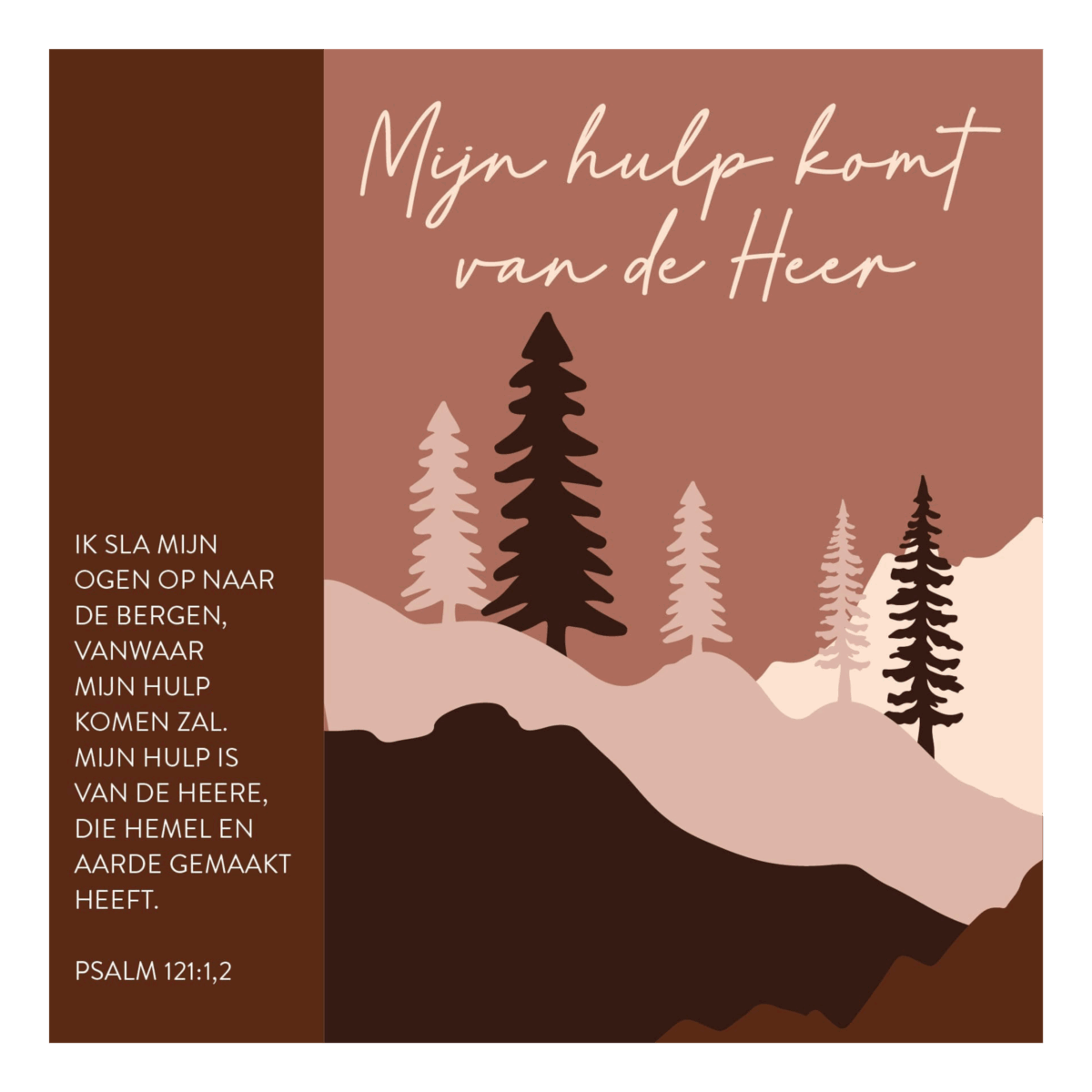Kaart 'Mijn hulp komt van de Heer'