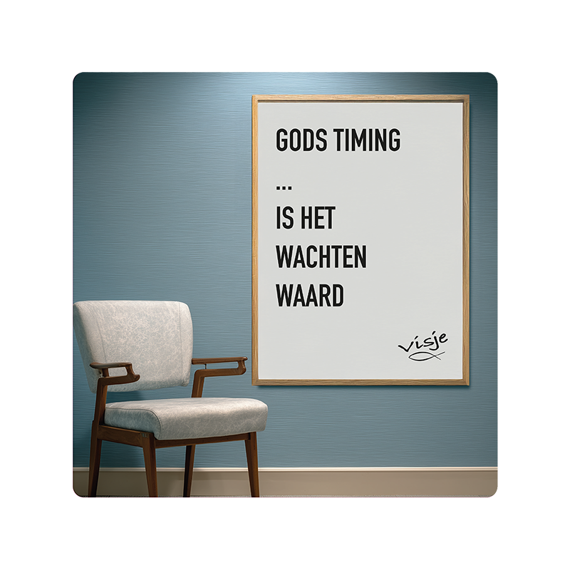 Visje bordje 'Gods timing'