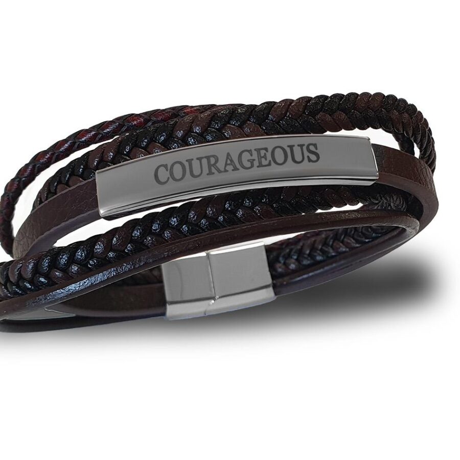 Leren armband "Courageous"