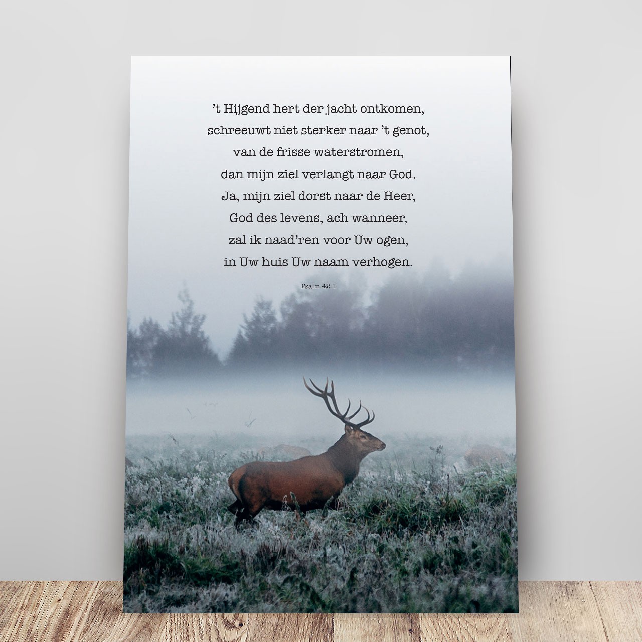 Metal Deco A3 't Hijgend hert - Psalm 42'