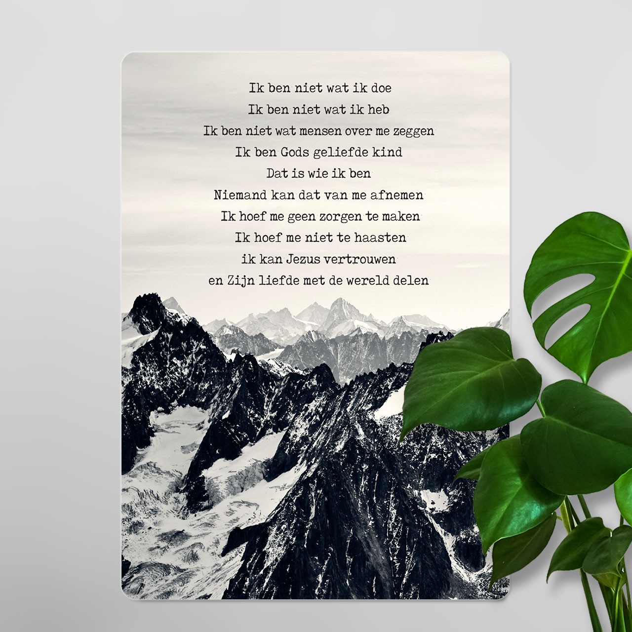 Interieurbord 'Credo - bergen'