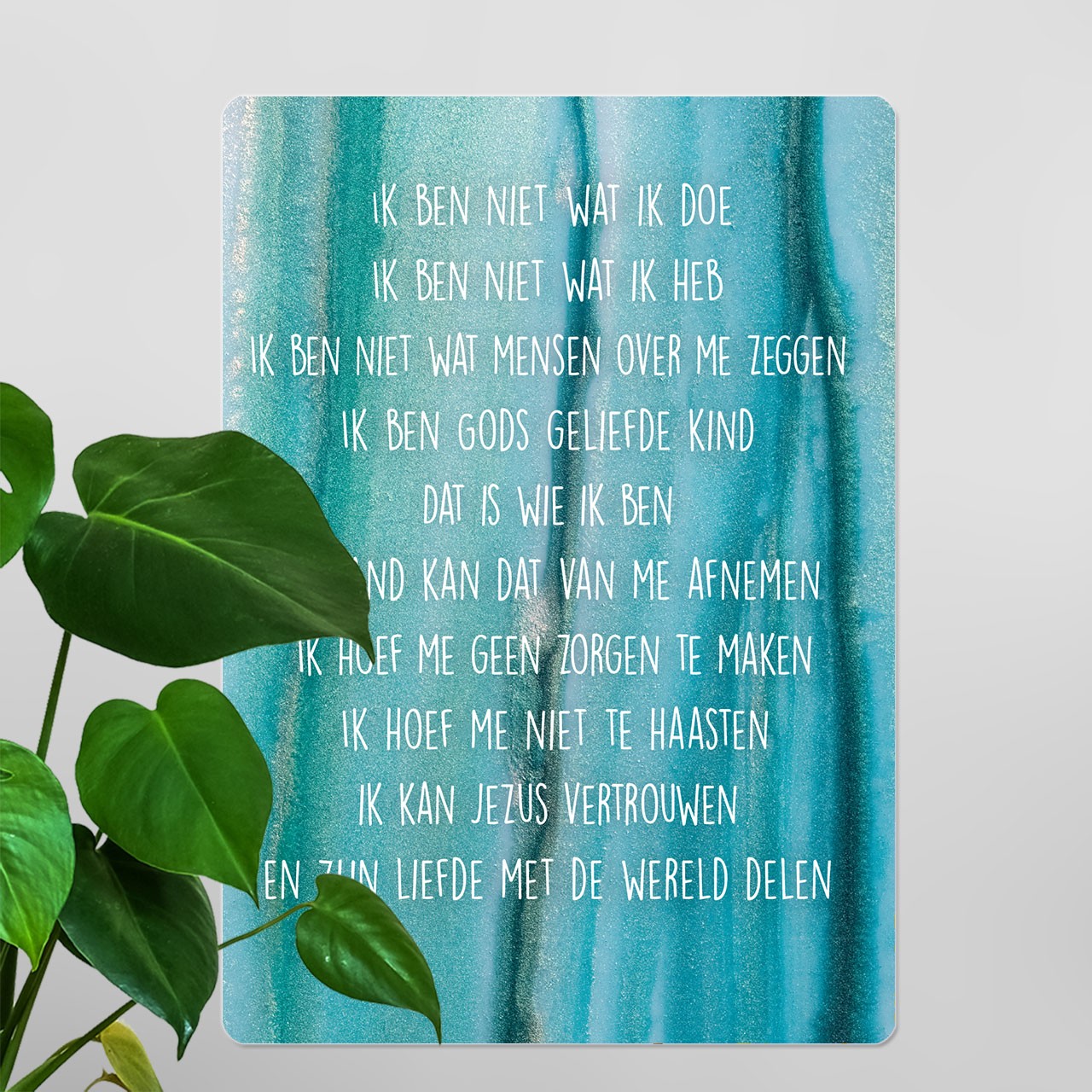 Interieurbord 'Credo - turquoise'