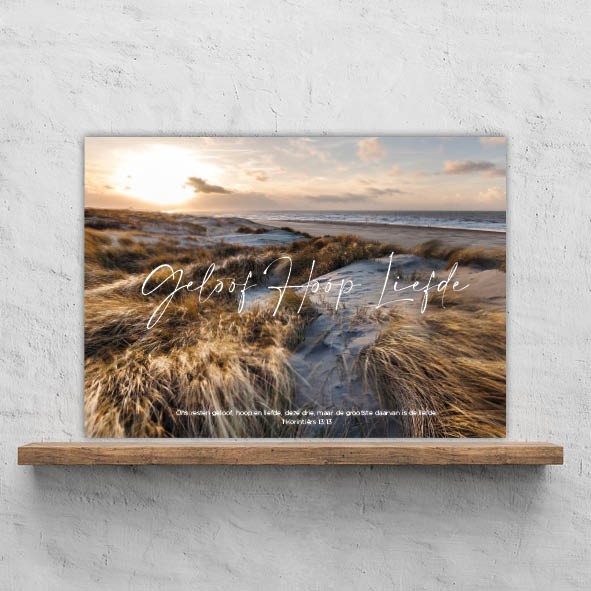 Plexiglas 'Geloof, hoop, liefde'